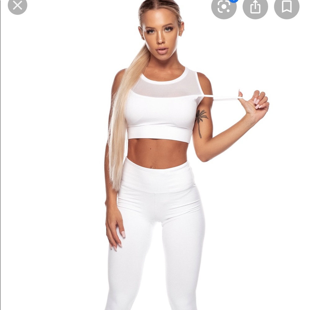Saski Collection White High Waist Leggings XS